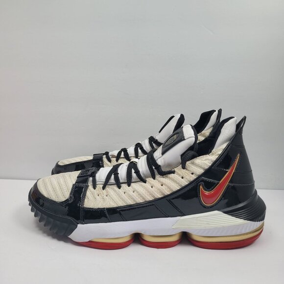 Nike Lebron XVI 16 SB Remix Men's White Black Sneakers CD2451-101 US Size 13 - Picture 2 of 8